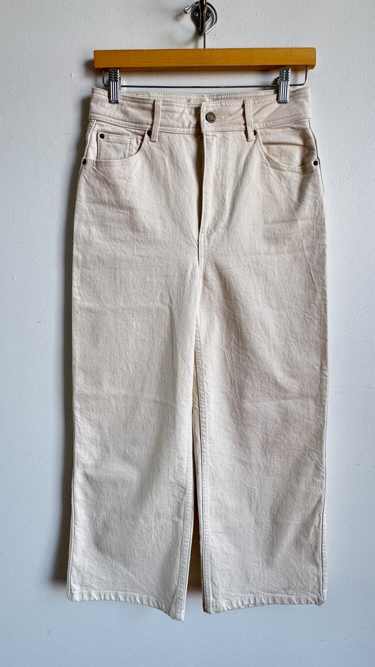 SÉZANE DENIM Cream Wide Leg Jeans